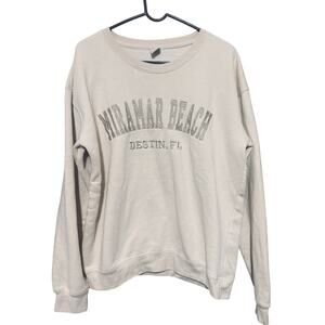 Miramar Beach Hoodie Sweatshirt Destin Florida Spring Break sz L Beige